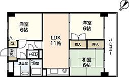 ロイヤルハイツ下田弐番館 3階3LDKの間取り