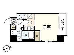 ウェンディ幟町アネクス 9階1Kの間取り