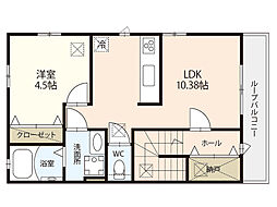 ブラウン・Ｋ 2階1LDKの間取り