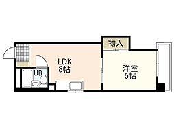 大松己斐ビル 6階1LDKの間取り