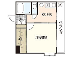 コーポ船田 1Kの間取図画像