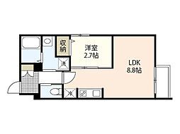 月光江波東四番館 1階1LDKの間取り