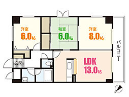 トレドハウス 4階3LDKの間取り