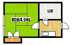 大石アパート 1Kの間取図画像