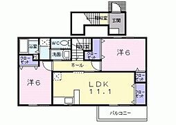 ソレイユ2番館 2LDKの間取図画像