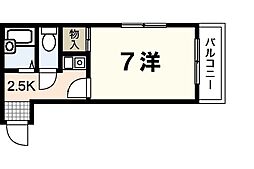 広島高速交通アストラムライン 大町駅 徒歩7分の賃貸マンション 1階1Kの間取り