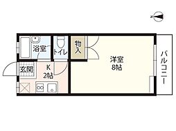 ABODE21 1Kの間取図画像