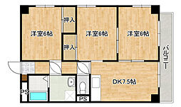 FORWEST千同 3階3LDKの間取り