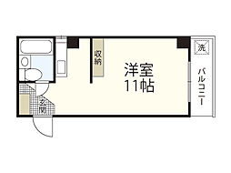 パークサイド中村 ワンルームの間取図画像