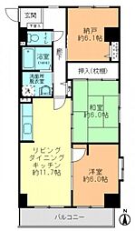 ダイヤモンドビュー 2SLDKの間取図画像