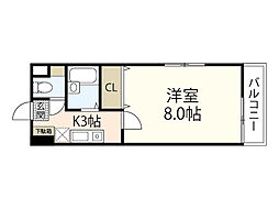 庚午坂本ビル 1Kの間取図画像