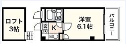 メゾンナカノ 1Kの間取図画像