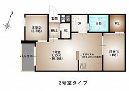 Regalest-F古市2 1階2LDKの間取り