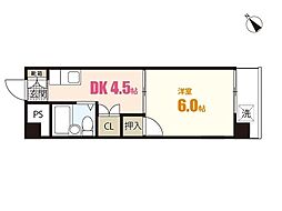 グレイス米田 1DKの間取図画像