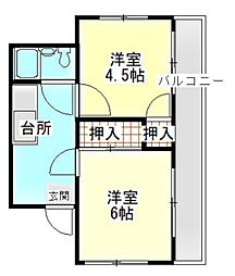 メルポート仁保 2Kの間取図画像