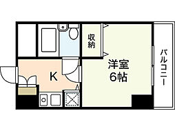 K・ARCADIA 1Kの間取図画像