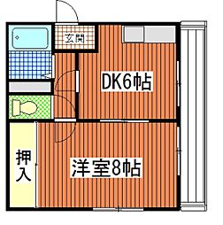 アークハイツ宮田 1DKの間取図画像