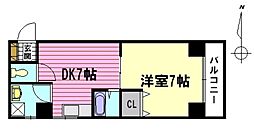 福助堂ビル 1DKの間取図画像