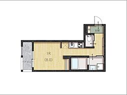 呉市三条2丁目アパート ワンルームの間取図画像
