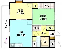 メゾンアルカディア 2LDKの間取図画像