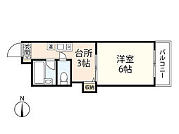 レジデンス東雲 1Kの間取図画像