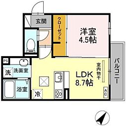ベローナ 1LDKの間取図画像