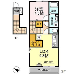 コンフォルトヒルズ ワンルームの間取図画像