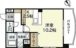 ベル紅菱山本ステージ ワンルームの間取図画像