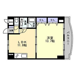 サンビレッジ段原 1LDKの間取図画像