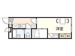 レオパレス恵夢伍番館 1Kの間取図画像