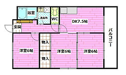 メゾンマツモト 3DKの間取図画像