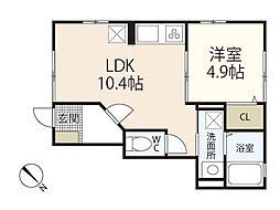 ハイム南蟹屋 1LDKの間取図画像
