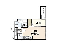 スマイルレジデンス廿日市本町 1LDKの間取図画像