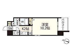 S-RESIDENCE観音本町 1Kの間取図画像