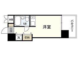 朝日プラザアムネット天満町 ワンルームの間取図画像