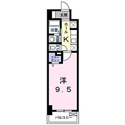 カーサヴィオラ 1Kの間取図画像