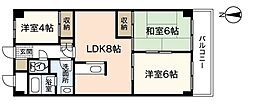 前田ハイツ2 3LDKの間取図画像