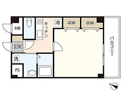 第22友建ビル 1Kの間取図画像