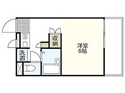 レオパレスアゼリア ワンルームの間取図画像