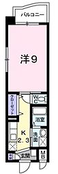 ヒロ.ファーストケイ 1Kの間取図画像