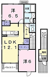 フォーリストクスジ1 2LDKの間取図画像