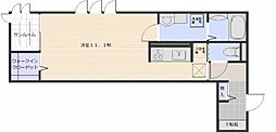 ソレイユルヴァン ワンルームの間取図画像