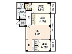 カーサ和光 3LDKの間取図画像