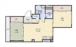 呉日興マンション 2LDKの間取図画像