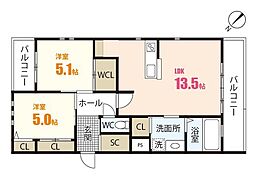 AvenirN 2LDKの間取図画像