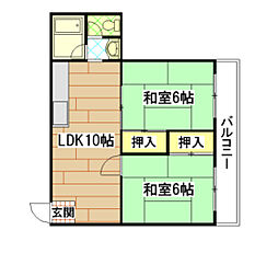 フジビル 2LDKの間取図画像