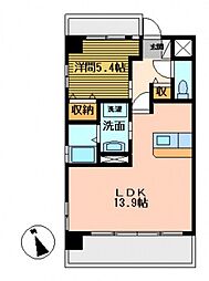 リヴィエールダンバラ 1LDKの間取図画像