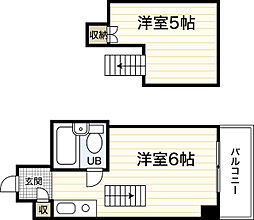イースト白島 ワンルームの間取図画像
