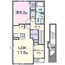 メモリー 1LDKの間取図画像