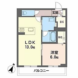 CasaGloriaEncanto 1LDKの間取図画像